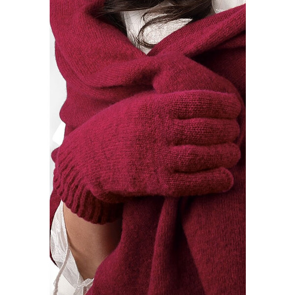 Kamea Vínové dámske rukavice na zimu 01, Farba vínová 9035558