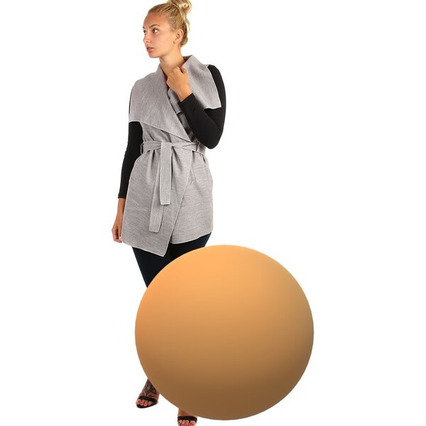 Glara Dlhá vesta s opaskom - široký golier 31709192