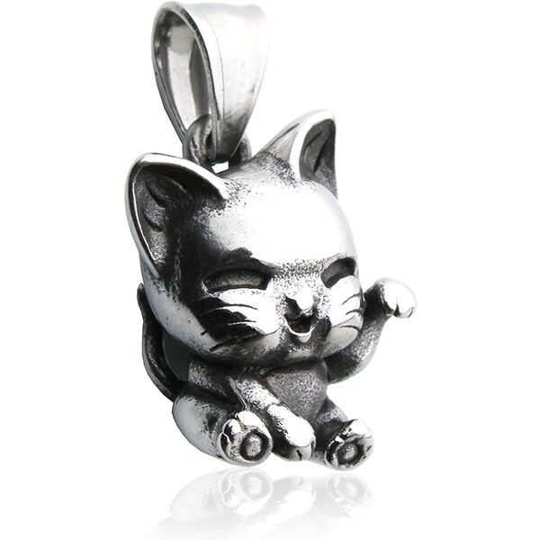 BM Jewellery Prívesok strieborný mačka z chirurgickej ocele S599080 10400227