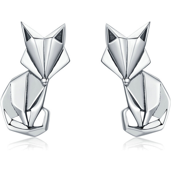 Emporial strieborné kôstkové náušnice Líška SCE526 27931206