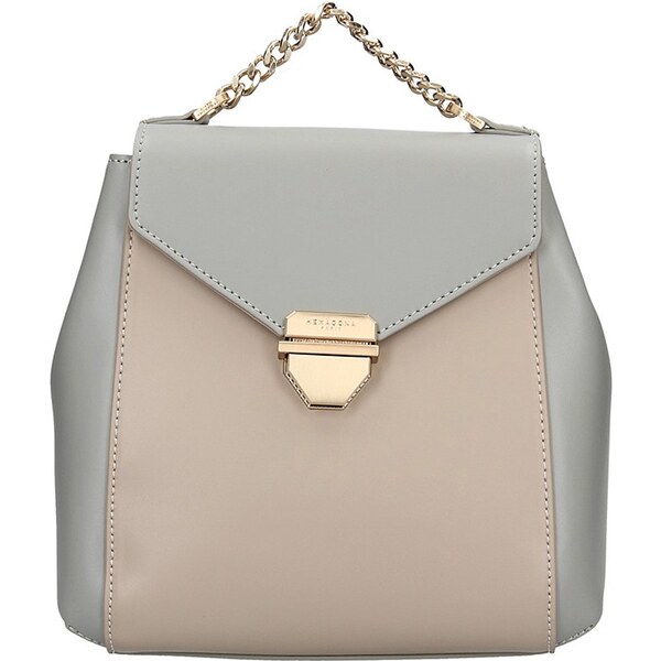 Elegantný dámsky kožený batoh Hexagona Reina - šedo-béžová 48227856