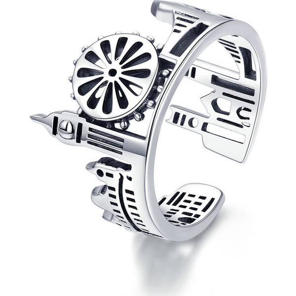 Emporial strieborný nastaviteľný prsteň Londýn 31396429