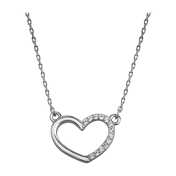 Olivie Strieborný náhrdelník SRDCE so zirkónmi 2183 9920269
