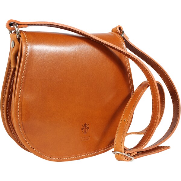 Camel kožená talianska crossbody kabelka Cleo Camel NovaKabelka.sk 9246082