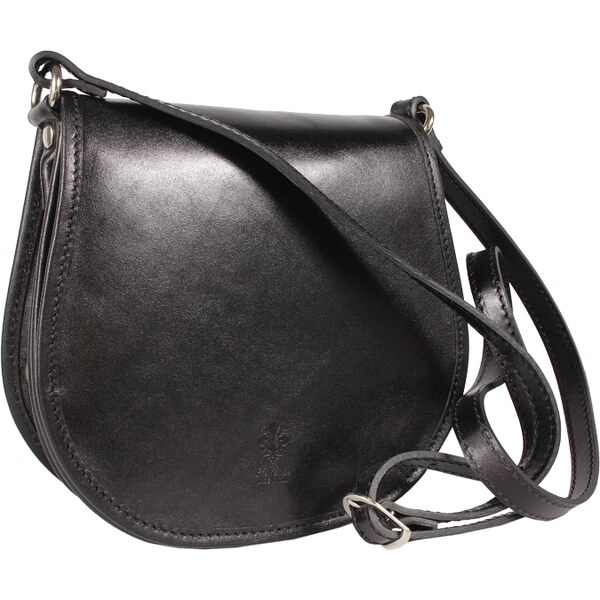 Čierna kožená talianska crossbody kabelka Cleo Nera NovaKabelka.sk 9246083