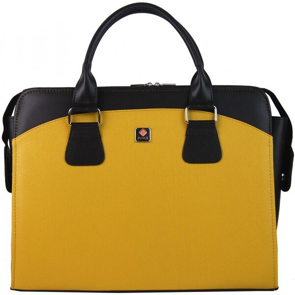 PUNCE LC-01 horčicovo žltá dámska kabelka pre notebook do 15.6 palca 9246077