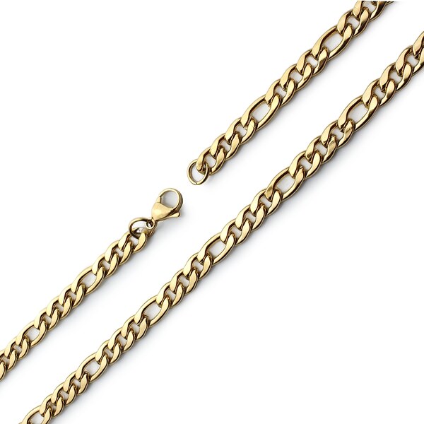 BM Jewellery Zlatý populárny reťaz Figaro 0,75 cm z chirurgickej ocele 10400239