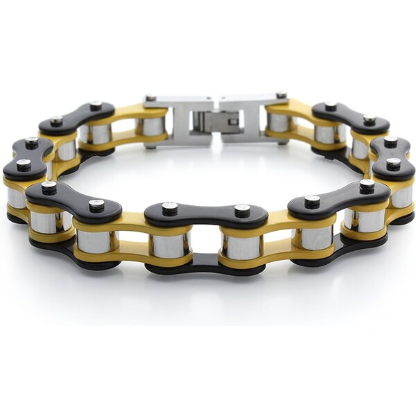 BM Jewellery Dámsky náramok motocyklový reťaz yellow / black S617220 10400243