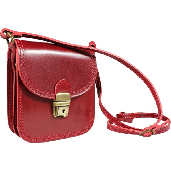 Červená kožená talianska crossbody kabelka Didimo Rosso NovaKabelka.sk 9298170