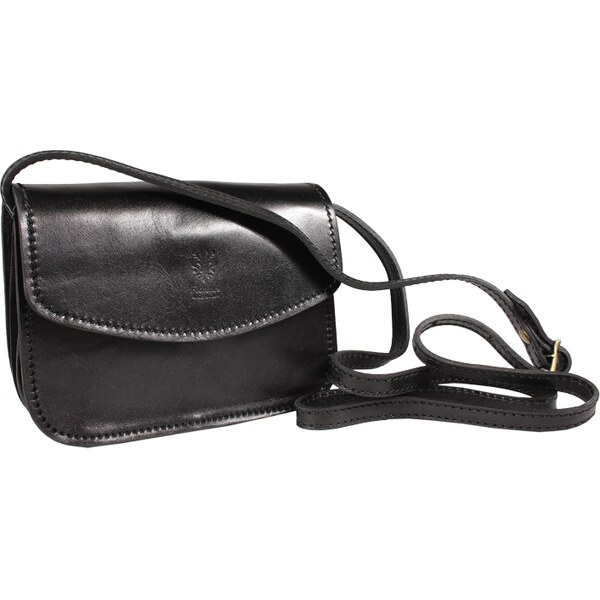 Čierna kožená talianska crossbody kabelka Lona Nera NovaKabelka.sk 9318811