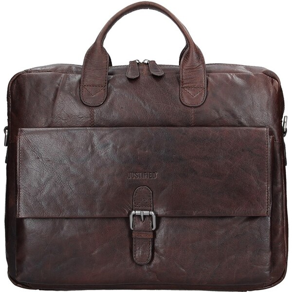 Pánska kožená taška cez rameno Justified Filip - tmavo hnedá 57931053