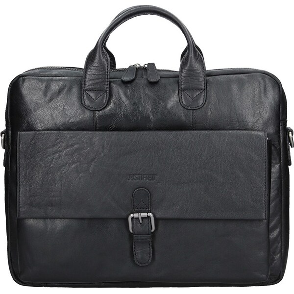 Pánska kožená taška cez rameno Justified Filip - čierna 58147143