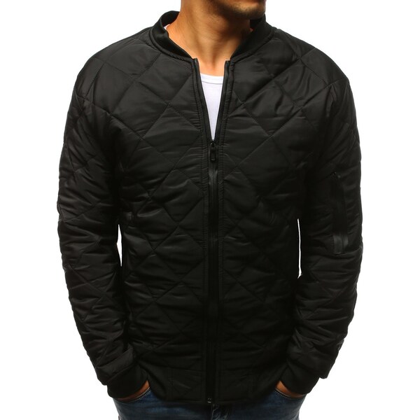 Buďchlap Moderná čierna pánska bomber bunda 46472082