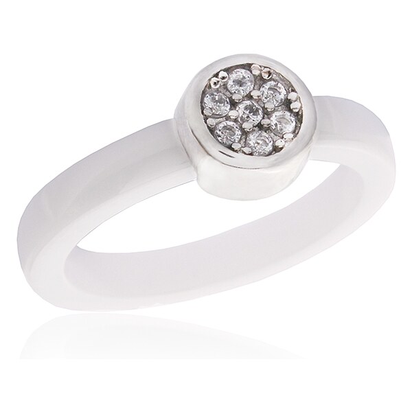 BM Jewellery Dámsky keramický prsteň so zirkónmi S626100 20962822