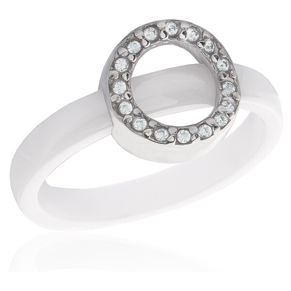 BM Jewellery Dámsky keramický prsteň so zirkónmi S628100 20962824