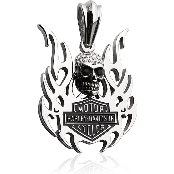 BM Jewellery Prívesok HARLEY-DAVIDSON s lebkou z chirurgickej ocele 47141607