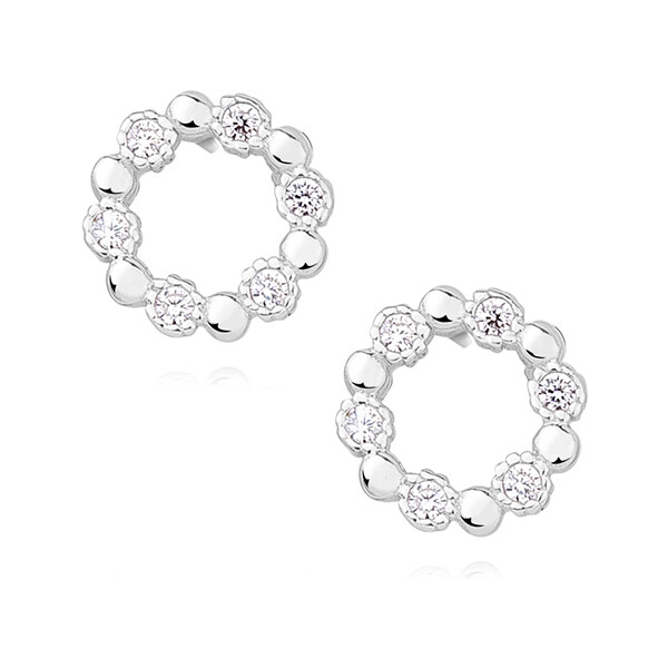 Olivie Strieborné náušnice KRUH so zirkónmi 2010 14271164