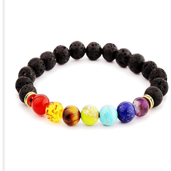 Glory Aróma náramok s lávovými a čakrovými kameňmi 519 9645480
