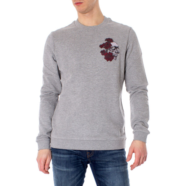 Sivá mikina Jack Jones s potlačou 66470119