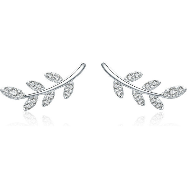 Emporial strieborné náušnice Trblietavé lístky BSE031 28183257