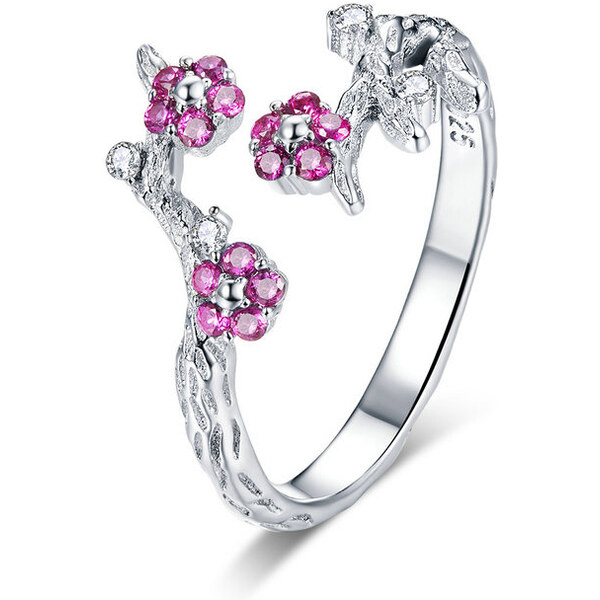 Emporial strieborný nastaviteľný prsteň Zimný kvet 32206976