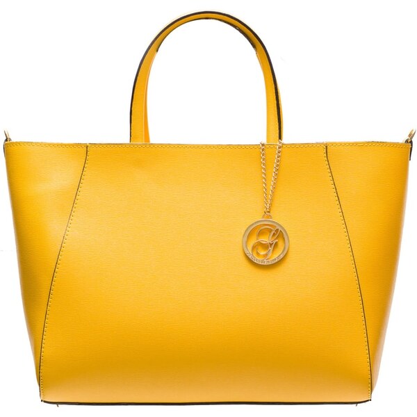 Glamorous by GLAM Kožená kabelka zo safiánové kože jednoduchá - žltá 458675