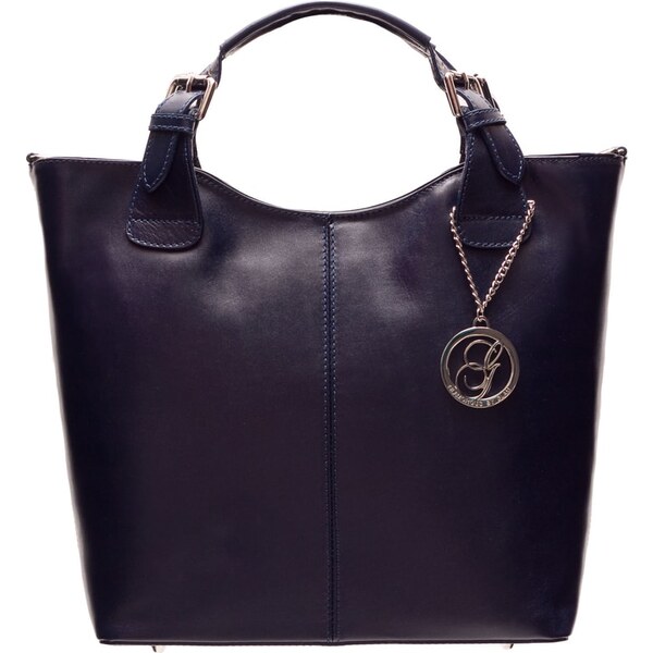 Glamorous by GLAM Dámska kožená kabelka do ruky - tmavá modrá 458705