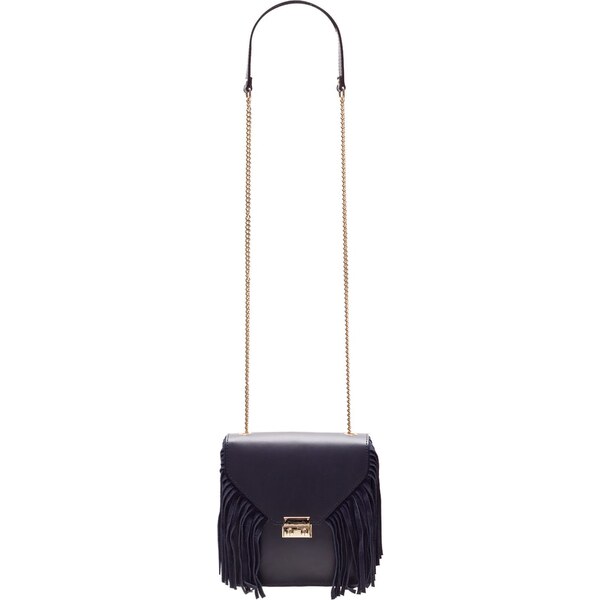 Glamorous by GLAM Dámske luxusné kožená kabelka cez plece - tmavá 458724