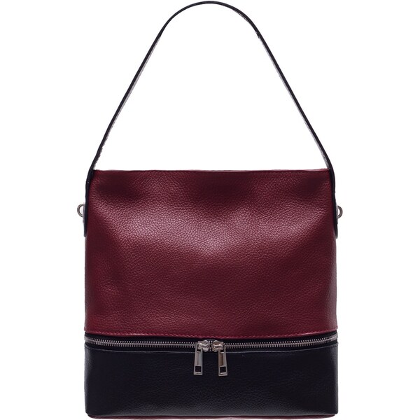 Glamorous by GLAM Dámska kožená kabelka na rameno s vreckom na zips - 3909789
