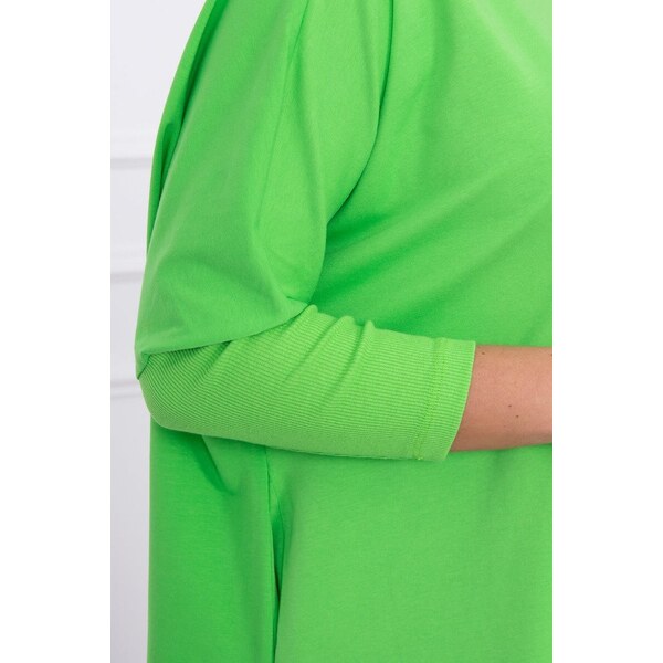 MladaModa Predĺžená blúzka model 8875 svetlá zelená 53997503