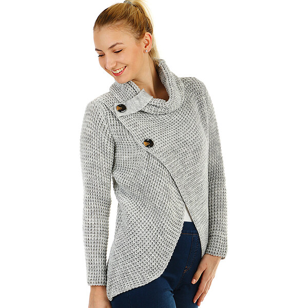 Glara Asymetrický pletený dámsky rolák 10026133