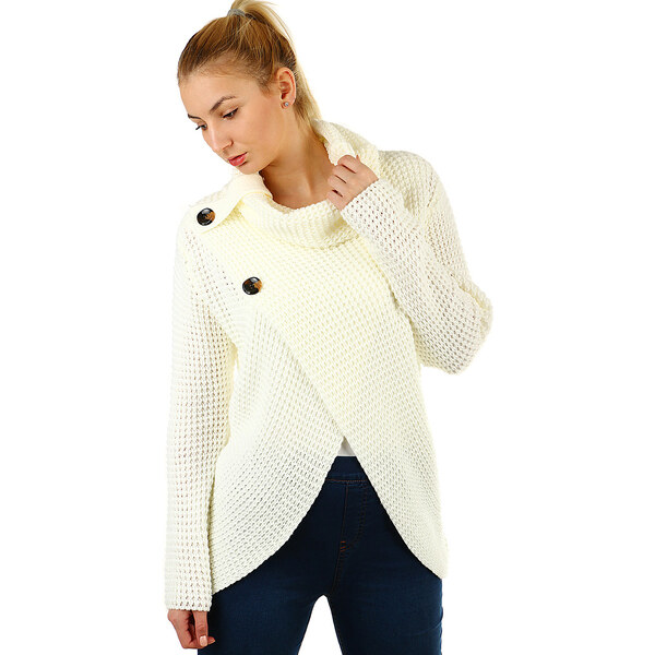 Glara Asymetrický pletený dámsky rolák 10026128