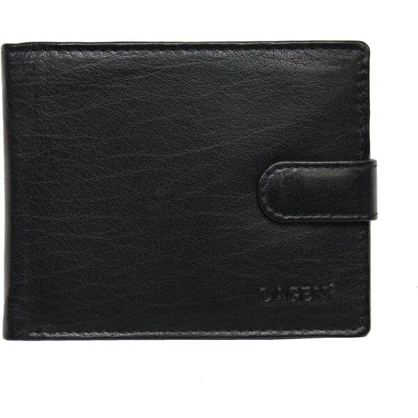Lagen Pánska kožená peňaženka so zápinkou E-21036 čierna 5868462