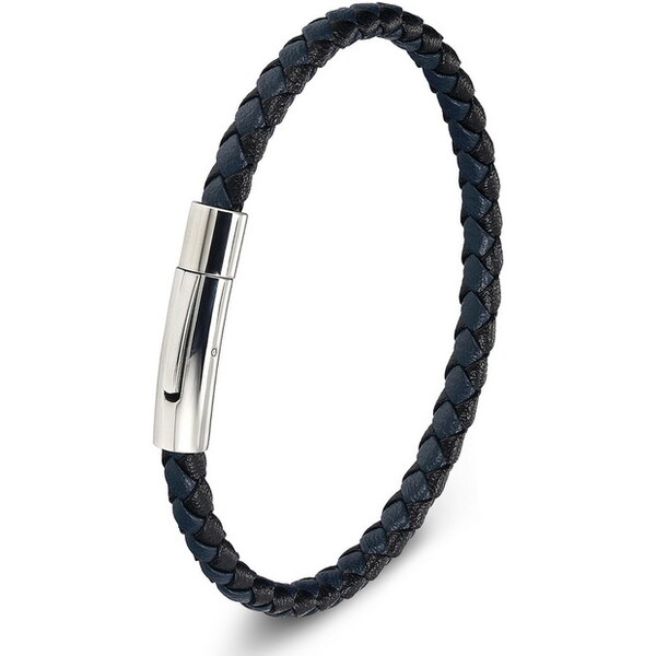 Glory Unisex kožený náramok Simple style čierna/modrá 1119 10122278
