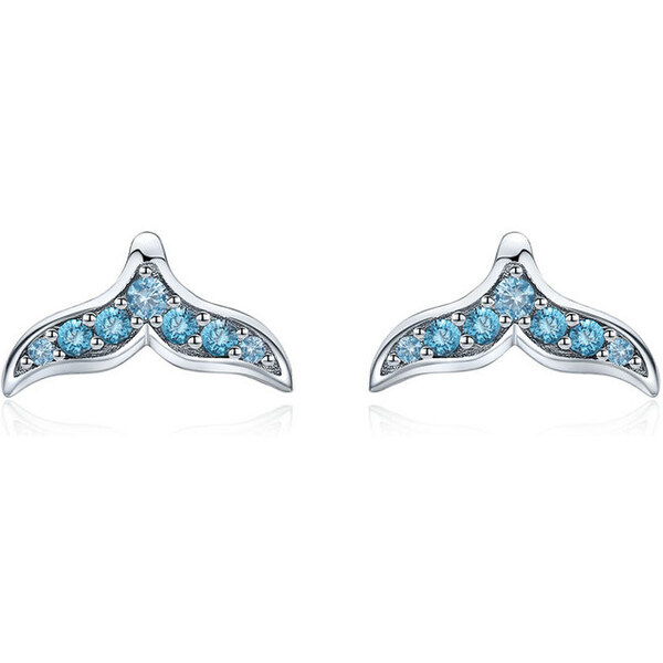 Emporial strieborné náušnice Trblietavá morská plutva BSE058 28075060