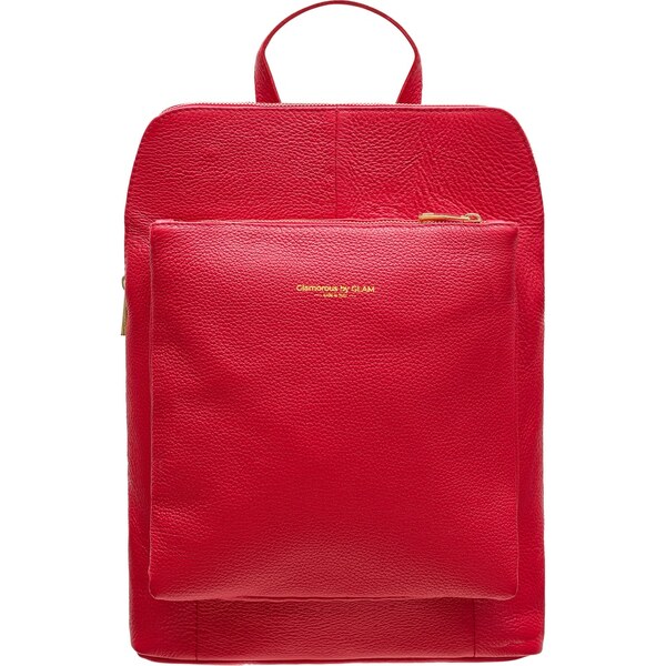 Glamorous by GLAM Dámsky kožený batoh jednoduchý - červená 35348887
