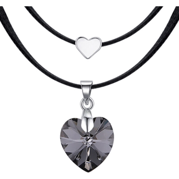 Glory Chocker krištáľové srdiečko Swarovski elements silver night 196 10413835
