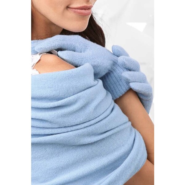 Kamea Blankytne modré dámske rukavice na zimu 01, Farba blankytná 10443997