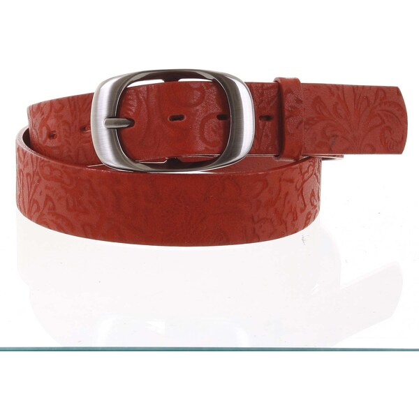 Penny Belts Dámsky kožený opasok červený - PB Westa 90 červená 48898680