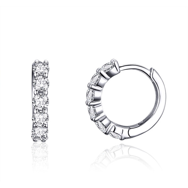 Emporial strieborné náušnice Elegantní třpytivé kroužky SCE524 28171939