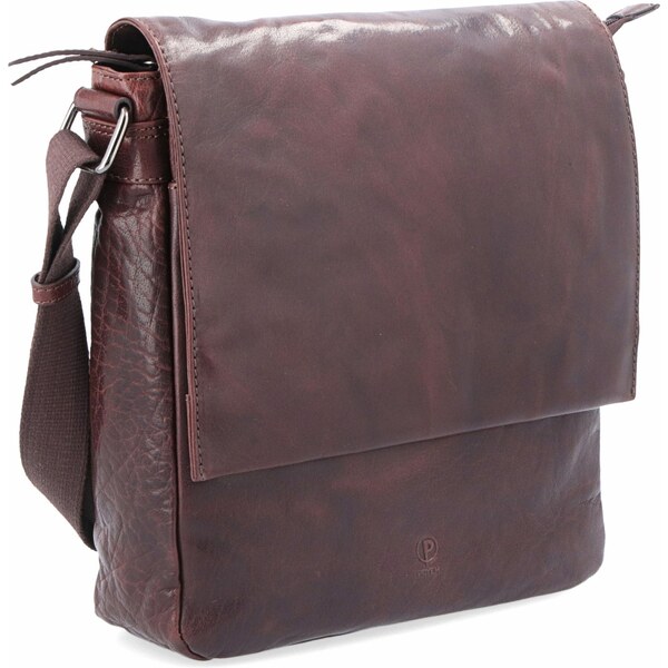 Kožená taška crossbody Poyem hnedá 2207 Poyem H 17715327