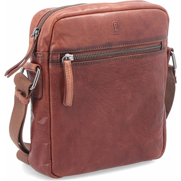 Kožená taška crossbody Poyem koňaková 2206 Poyem KO 17715329