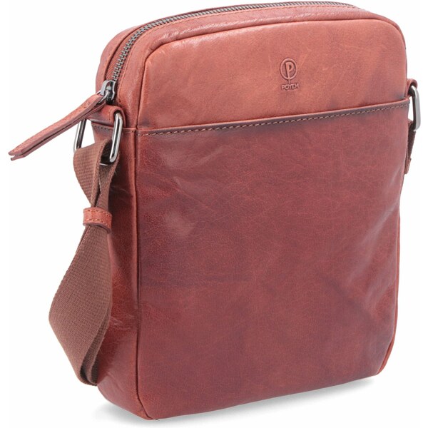 Kožená taška crossbody Poyem koňaková 2200 Poyem KO 17715340