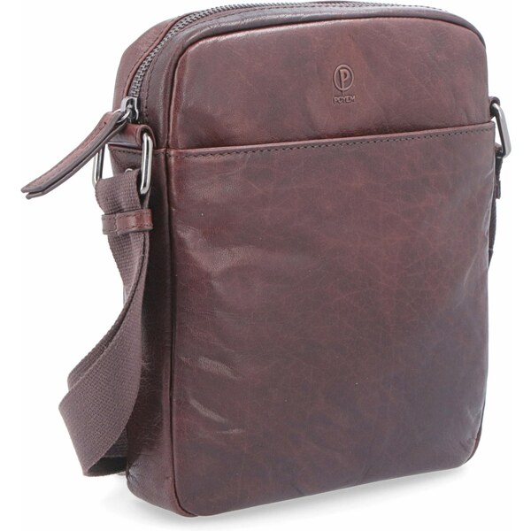 Kožená taška crossbody Poyem hnedá 2200 Poyem H 17715341