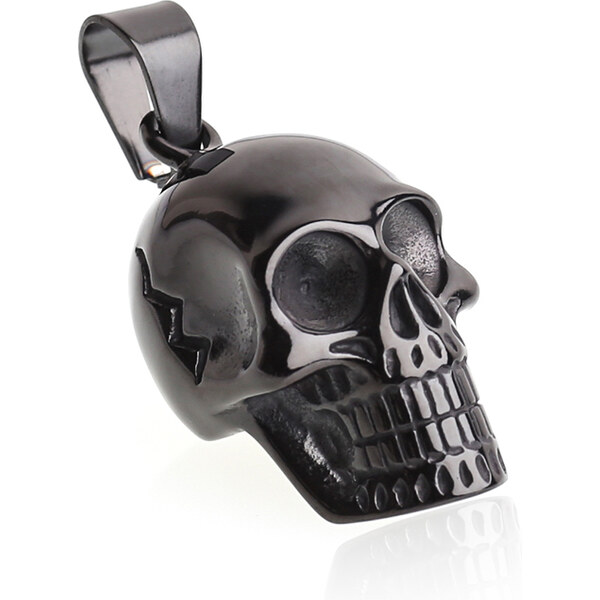 BM Jewellery Prívesok čierna lebka z chirurgickej ocele S708090 10997525