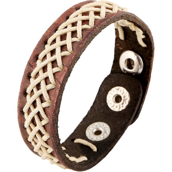 Buďchlap Hrubý kožený pánsky náramok 65637853