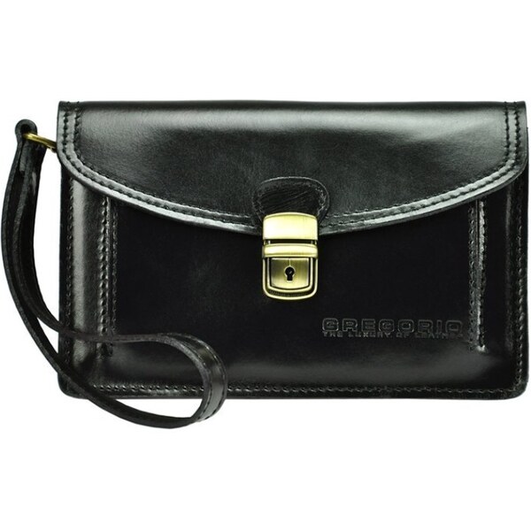 Čierna kožená pánska dokladová taška / etue Gregorio 11083789