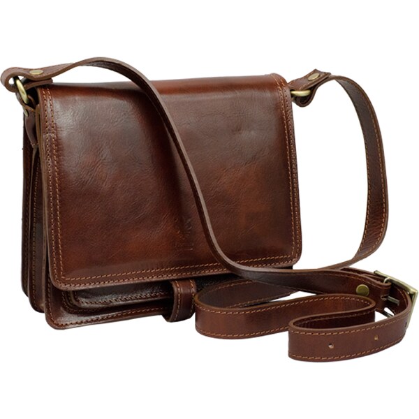 Hnedá kožená talianska crossbody kabelka Quieta Marrone NovaKabelka.sk 11112170
