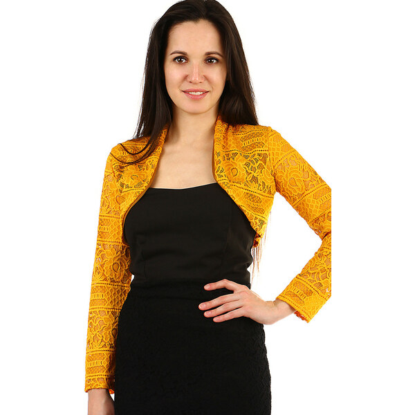 Glara Dámske bolerko s čipkou a dlhým rukávom 11178938