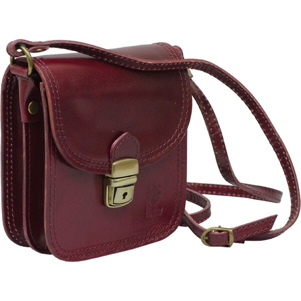 Fialová kožená talianska crossbody kabelka Didimo Bordo NovaKabelka.sk 62580974